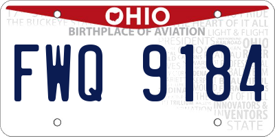 OH license plate FWQ9184