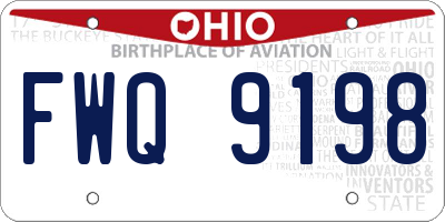 OH license plate FWQ9198