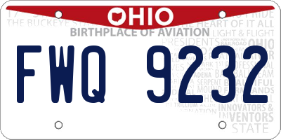 OH license plate FWQ9232