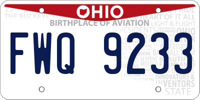 OH license plate FWQ9233