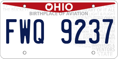 OH license plate FWQ9237