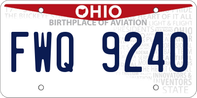 OH license plate FWQ9240