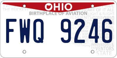 OH license plate FWQ9246