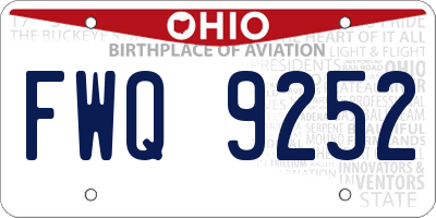 OH license plate FWQ9252