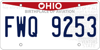 OH license plate FWQ9253