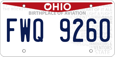 OH license plate FWQ9260