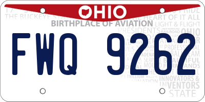 OH license plate FWQ9262
