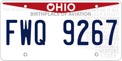 OH license plate FWQ9267