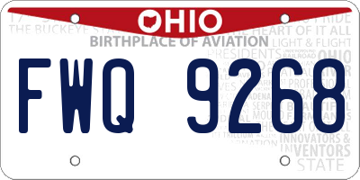 OH license plate FWQ9268