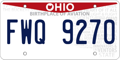 OH license plate FWQ9270