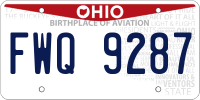 OH license plate FWQ9287
