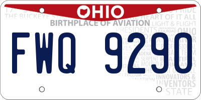 OH license plate FWQ9290
