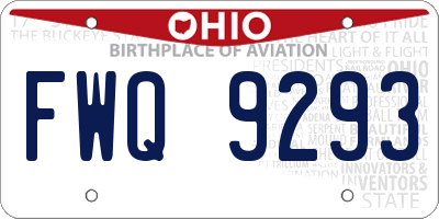 OH license plate FWQ9293