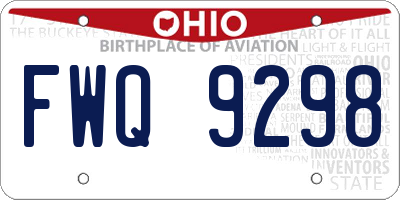 OH license plate FWQ9298