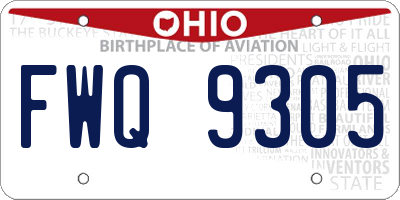 OH license plate FWQ9305