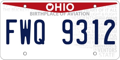 OH license plate FWQ9312