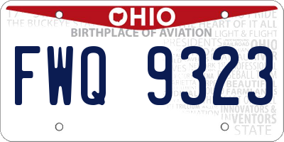 OH license plate FWQ9323