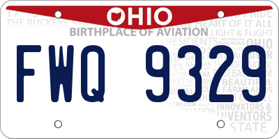 OH license plate FWQ9329