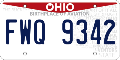 OH license plate FWQ9342