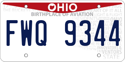 OH license plate FWQ9344