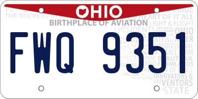 OH license plate FWQ9351