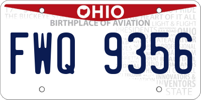 OH license plate FWQ9356