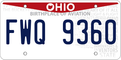OH license plate FWQ9360
