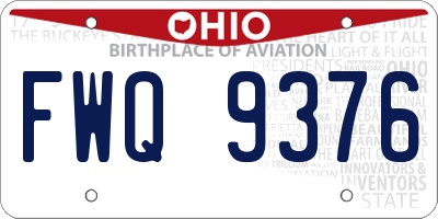 OH license plate FWQ9376