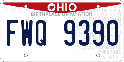 OH license plate FWQ9390