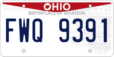 OH license plate FWQ9391