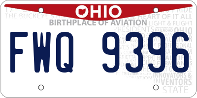 OH license plate FWQ9396