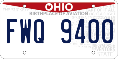 OH license plate FWQ9400