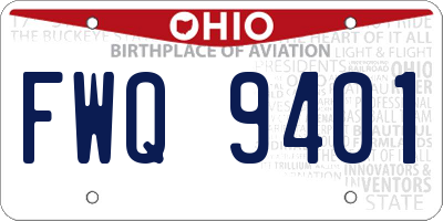 OH license plate FWQ9401