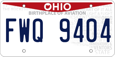 OH license plate FWQ9404