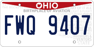 OH license plate FWQ9407