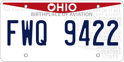 OH license plate FWQ9422