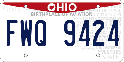 OH license plate FWQ9424