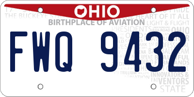 OH license plate FWQ9432