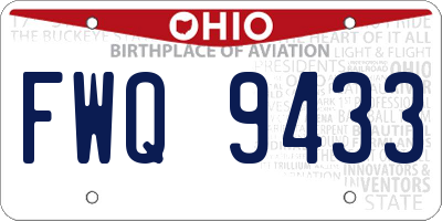 OH license plate FWQ9433