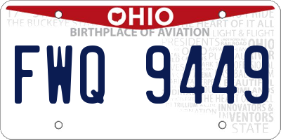 OH license plate FWQ9449