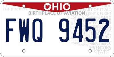OH license plate FWQ9452