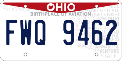 OH license plate FWQ9462