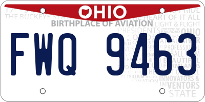OH license plate FWQ9463