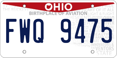 OH license plate FWQ9475