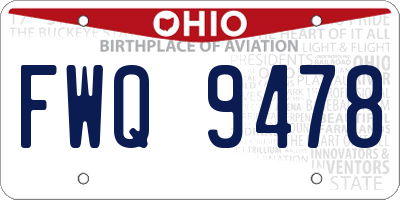 OH license plate FWQ9478