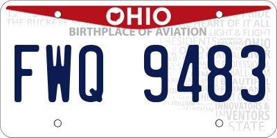 OH license plate FWQ9483