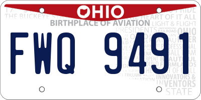 OH license plate FWQ9491