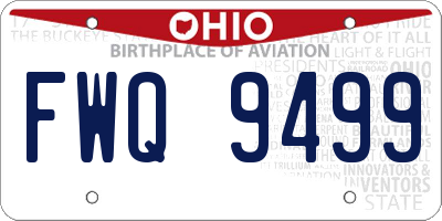 OH license plate FWQ9499