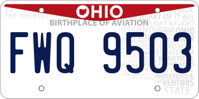 OH license plate FWQ9503