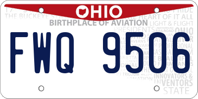 OH license plate FWQ9506